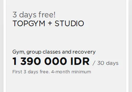 Посадочная. «3 days free!», 0 IDR сегодня